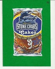  2016 TOPPS WACKY PACKAGES MLB - CHARLOTTE STONE CRABS CAKES  GREEN GRASS INSERT