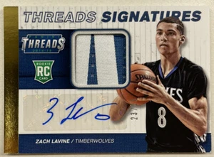 2014-15 Panini Threads Zach LaVine Rookie RC Jersey Patch Auto Gold 23/25 SSP 🔥 - Picture 1 of 3