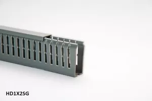 1 New 1"x2"x2m Narrow Finger Open Slot Wiring Cable Raceway Duct Cover,PVC- Gray - Picture 1 of 4