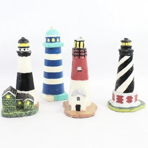Lot of 4 Vintage Lighthouse Candles Unbranded Colorful Unique - Picture 1 of 5