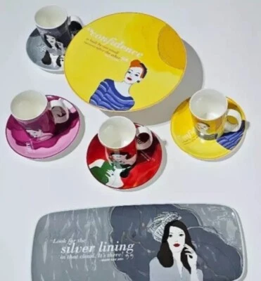 Mary Kay Juego de 10 Piezas de Anfitriona 4 Tazas de Café 4 Platillos Soporte para Pasteles Bandeja para Servir Foto 1 de 4