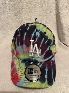 LA Dodgers New Era Hat CC Tie Dye Adjustable Strap Purple Green Cap NWT - Picture 1 of 4