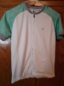 Bontrager Cycling Jersey Fitted Short Sleeve Full Zip Mint Green White Womens L