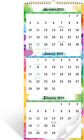2022-2023 Calendar - 3 Month Wall Calendar Display (Folded in a Month), 11 x 26,