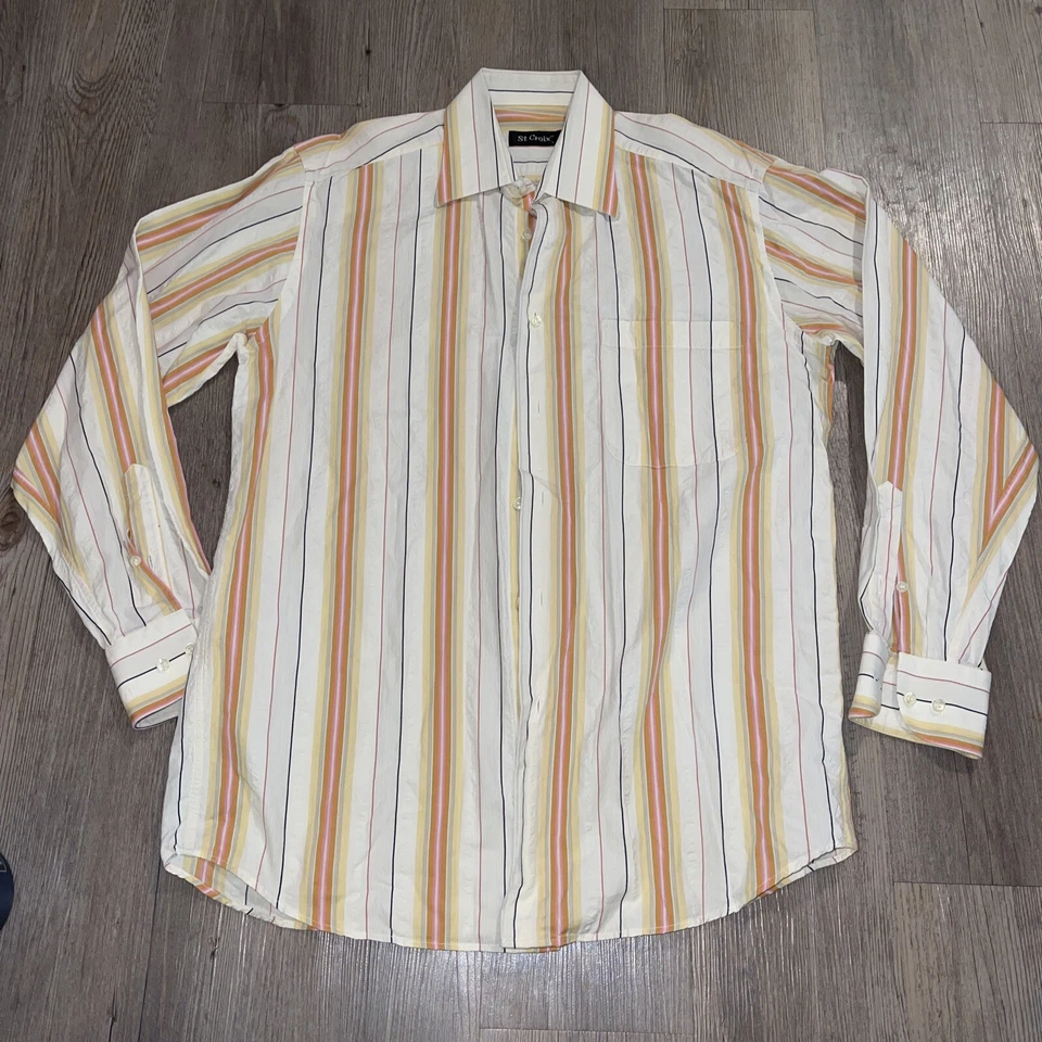Camisa de vestir St. Croix para hombre talla S manga larga Italia primavera colores abotonados como nueva Foto 1 de 4