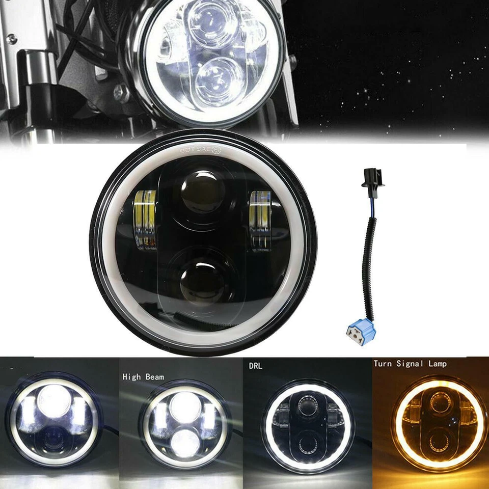 Faro LED 5 3/4" DRL señal amarilla para Suzuki DRZ110 DRZ125L DRZ250 DRZ400 Foto 1 de 4