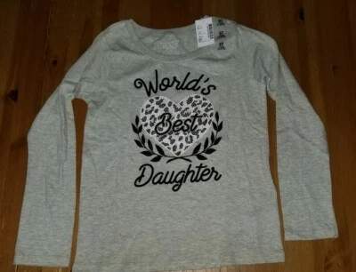 Camisa Children’s Place Niñas Manga Larga "Mejor Hija del Mundo" Talla 5T ¡NUEVA! Foto 1 de 4