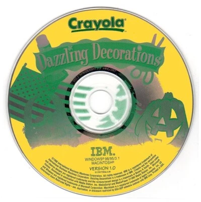 Crayola Dazzling Decorations (CD, 1998) for Win/Mac - NEW CD in SLEEVE - Image 1 of 3