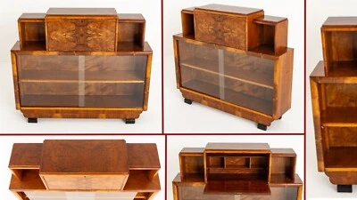 Vintage Art Deco Cabinet Walnut Bureau 1930 - Image 1 of 4