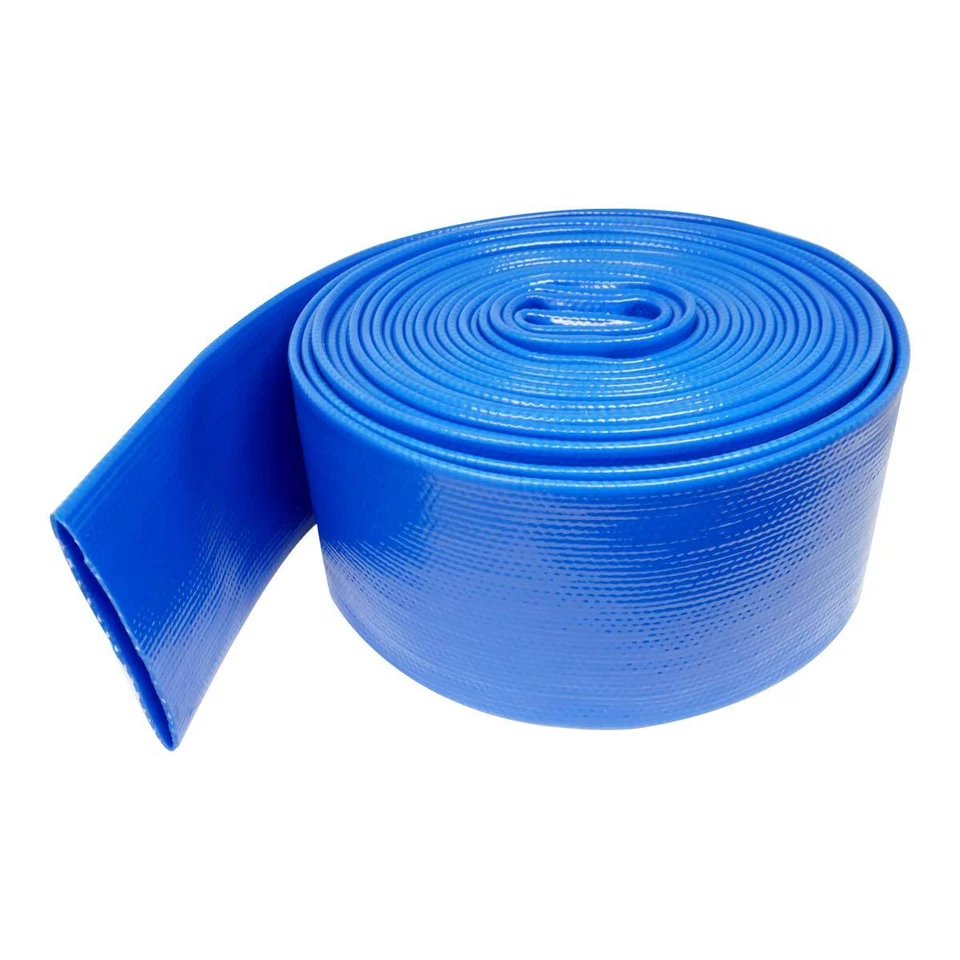 Manguera de descarga plana de PVC Gloxco 3" ID Blue Lay, 10' de longitud Foto 1 de 1