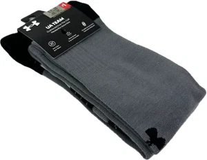 Under Armour Adult Grey Black OTC Polyester Cushion UA Logo Team Socks Sz 8.5-13 - Picture 1 of 1