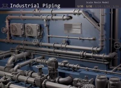Industrial Piping (pipes) - all scales resin model - Image 1 of 4