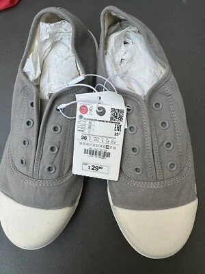 Zapatillas Zara Elegantes Gris Lona para Niños -Talla 36 EE. UU. 4 Foto 1 de 4
