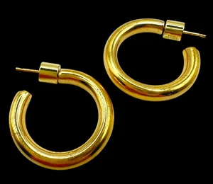 Jennifer Fisher 1" Samira Mini Aros Latón Dorado ASO JLO Jennifer Lopez Diseñadora - Imagen 1 de 15