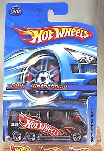 2006 Hot Wheels Mainline #208 GMC MOTORHOME Black Variant w/Chrome 5 Sp '06-Card - Picture 1 of 5