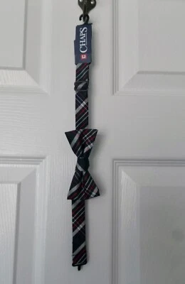 CHAPS BOYS NAVY TARTAN PLAID BOW TIE - ADJUSTABLE -  NWT - Imagem 1 de 3