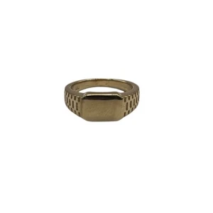 9ct 9K Yellow Gold Patterned Unisex Signet Ring. Size M. Brand New - Picture 1 of 7