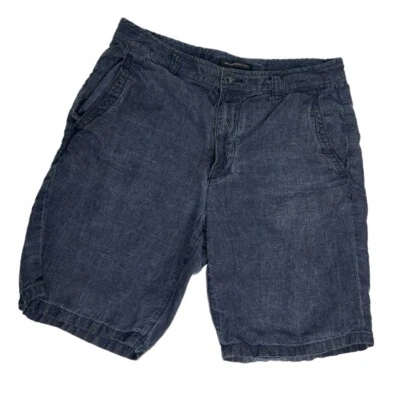 Pantalones Cortos John Varvatos Para Hombre 32 Azul Gris Ligero Tejido Lino Foto 1 de 4