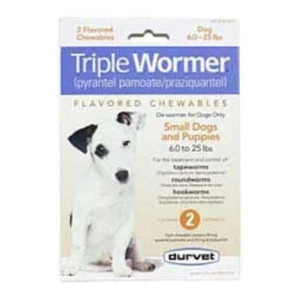 Triple Wormer Broad Spectrum Dog De Wormer 2 Tablets 6 to 25 Pounds - Picture 1 of 1