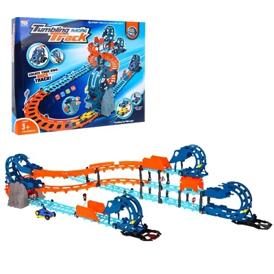 Kinderrennbahn Auto Rennbahn fluo Rennstrecke Komplettset Looping auto Licht Ton - Bild 1 von 4