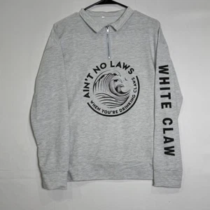 White Claw Hard Seltzer Collar Shirt Size M Gray “Ain’t No Laws” Logo - Picture 1 of 4