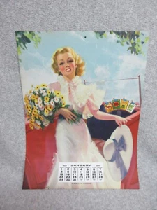 1939 Bradshaw Crandell PIN UP GIRL & LUCKY STRIKE CALENDAR 14"x11" Unused MiNt - Picture 1 of 2