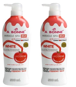 500ml Pack of 2 A Bonne Lotion Miracle Spa Milk UV Bright Tomato Extract - Picture 1 of 3