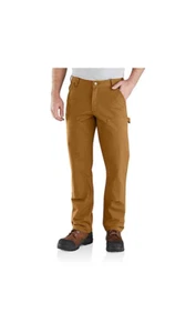 Carhartt Mens Rugged Flex Relaxed-Fit Duck Double-Front Pants, Brown , 42"X34" - Picture 1 of 5
