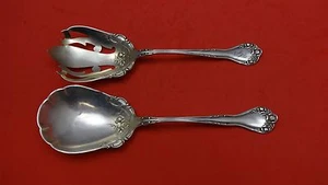 Tudor by Lunt Sterling Silver Salad Serving Set 2pc All Sterling 8 1/4" - Picture 1 of 1