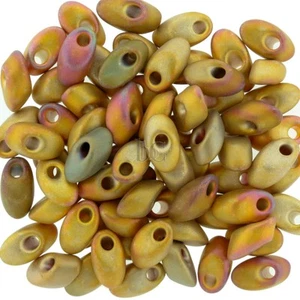 Miyuki Long Magatama Beads, 24KT Gold Plated Matte AB # 191FR ~ 8.5 Grams - Picture 1 of 1