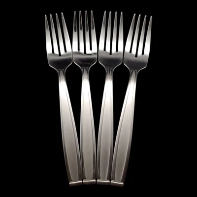 4 Oneida Satin Shasta Salad Forks - 6 7/8" Stainless Steel USA - Image 1 of 4