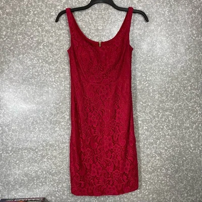 Vestido midi JAX Black Label para mujer rojo de encaje sin mangas - Talla 4 - Sexy cóctel Foto 1 de 4