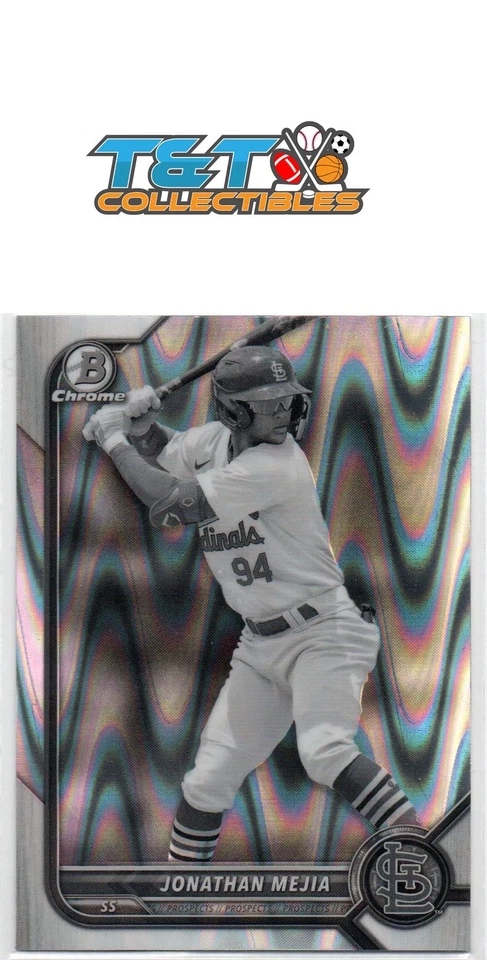 2022 Bowman Draft Chrome Black & White RayWave #186 Jonathan Mejia Cardinals 99 - Image 1 of 1