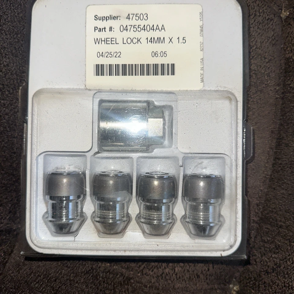 Mopar Wheel Lock Kit 14mm x 1.5 P/N 04755404AA New OEM - Image 1 of 1