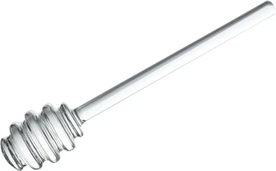 HILLSPRING Glass Honey Dipper, 6 Inches Clear Drizzler for Honeypot, Honeycomb Spoon Mixing