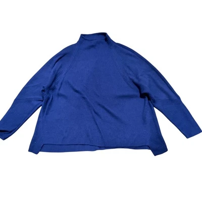 Elie Tahari Blueberry Ribbed Mock Neck Sweater XL Women's Knit Pullover - Image 1 of 4