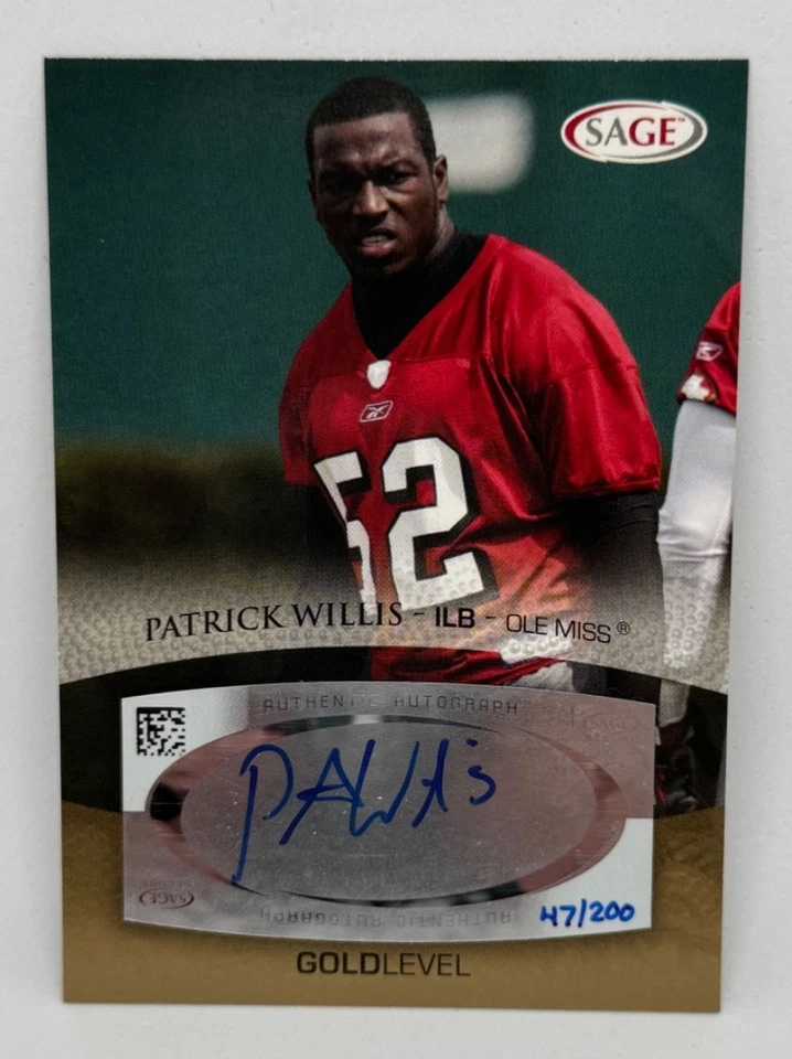 2007 SAGE Autographed Football Patrick Willis #A59 Gold /200 (AU, RC) - Image 1 of 2