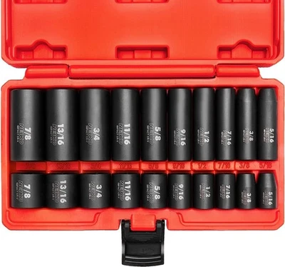 02434A 3/8-Inch-Drive Standard and Deep Impact Socket Set, 6-Point SAE Sizes ... - Image 1 of 4