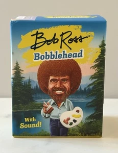 Bob Ross Bobblehead con sonido y Flipbook Difundiendo Ramas de Sabiduría 4” NUEVO - Imagen 1 de 7