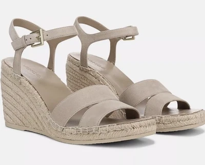 Sandalia de cuña plataforma alpargata Vince Gwen casi nueva $330 arcilla topo EU37/US7M Foto 1 de 4