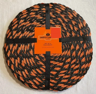 Mantel individual Jack O' Lantern Lane (6) 15 pulgadas negro naranja 100 % polipropileno nuevo con etiquetas Foto 1 de 2