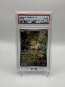 Pokemon SVP-EN Eevee #173 Prismatic Evolutions ETB Pokemon Center Stamp PSA 9 - Picture 1 of 4