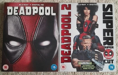 DEADPOOL 1 & 2 BLU-RAY + SLIP COVERS 2 MOVIE COLLECTION RYAN REYNOLDS  - Image 1 of 2