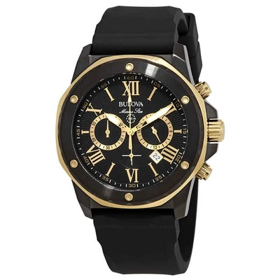 Bulova Marine Star Chronograph Black Dial Men's Watch 98B278 - Image 1 of 3