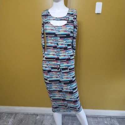 Material Girl 3/4 Sleeve Bodycon Midi Dress M — 第 1/4 张图片