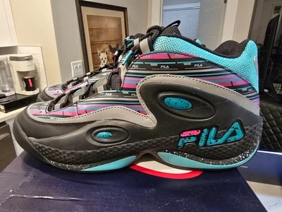 FILA Grant Hill 3 Shoes (1BM01291 965) Basketball Black / Teal Mens Sz 11 NEW - Image 1 of 4