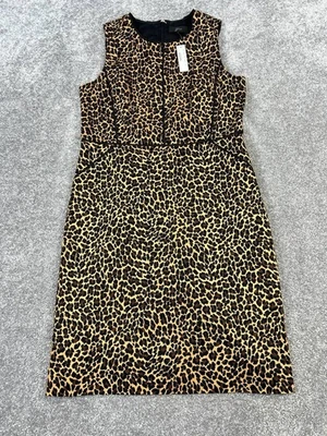 J.Crew Dress Womens 14 Brown Black Cotton Blouson New - Image 1 of 4