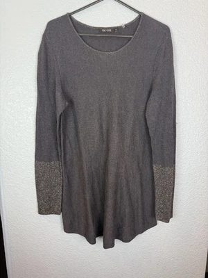 NIC+ZOE Suéter Mujer Mediano Ribete Metálico Manga Larga Pullover Tejido Brillante Foto 1 de 4