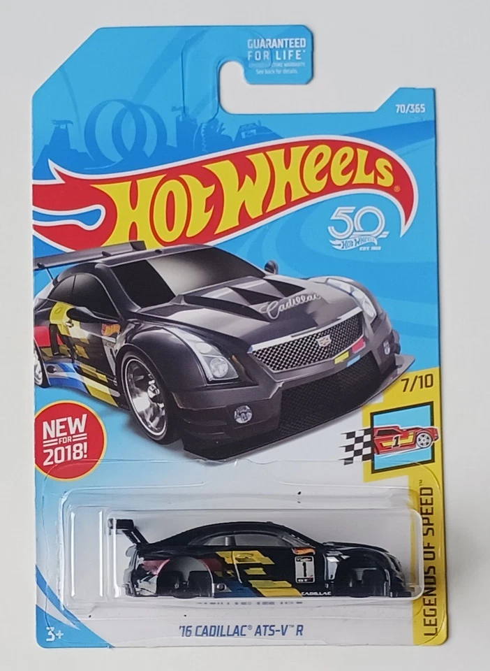 2018 Hot Wheels New Models 16 Cadillac ATS-V R Error Car Missing All 4 Wheels  - Image 1 of 4