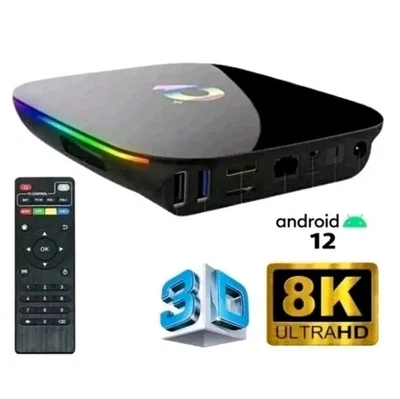 SMART TV BOX ANDROID PIE 13 Q-PLUS ram 8GB + 128GB 8K QUAD-CORE WIFI FHD 2025 - Immagine 1 di 3